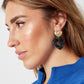 Earring | Taupe hearts statement