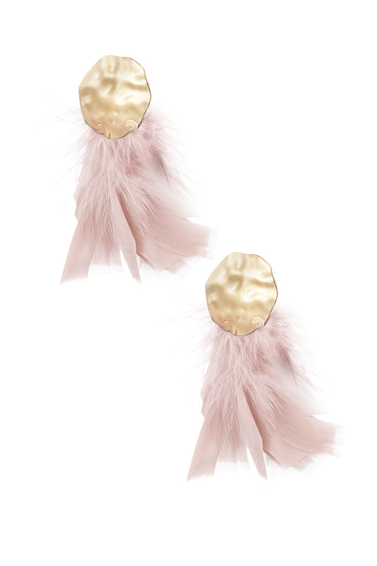 Earring |  Statement veer roze