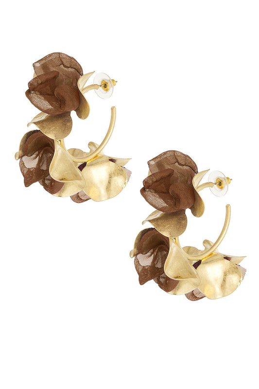 Earring | Statement Brown flower