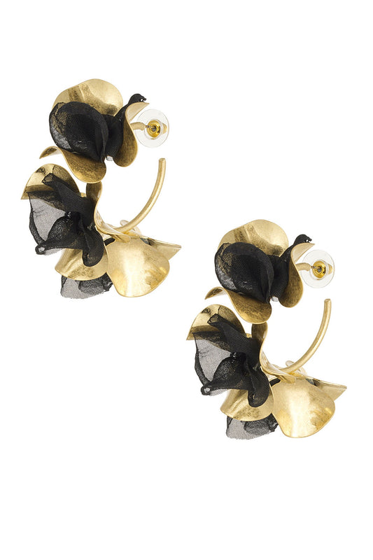 Earring | Statement black flower
