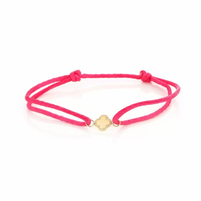 Bracelet | Satin klaver fushia