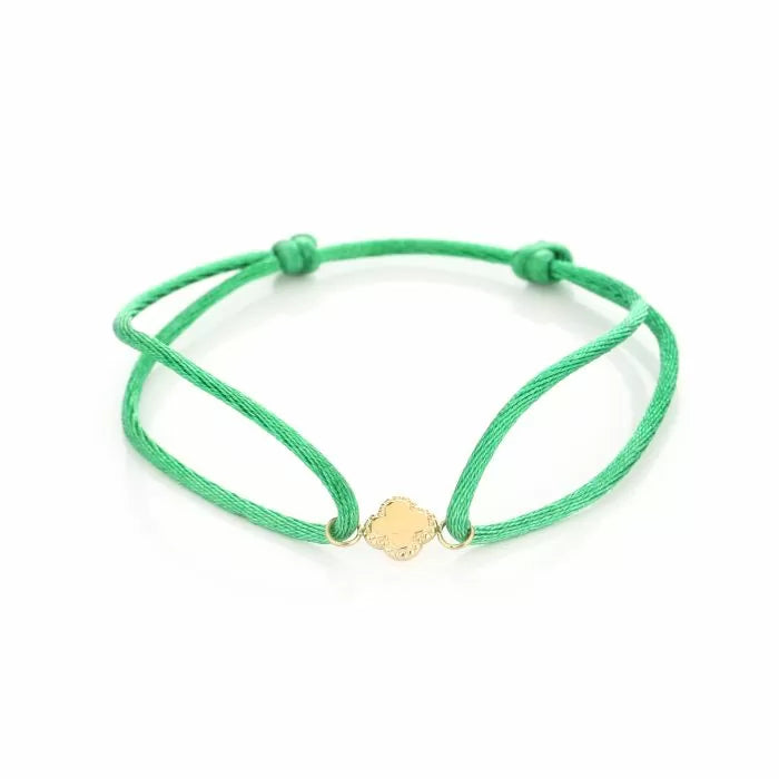 Bracelet | Satin klaver green