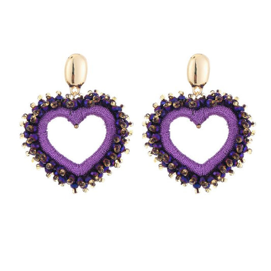 Earring | Statement purple heart