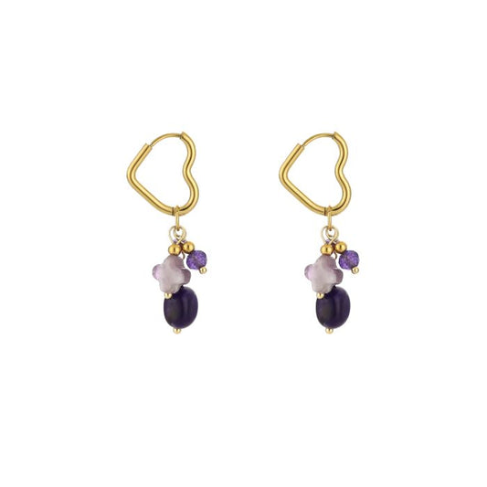 Earring | Multi purple heart