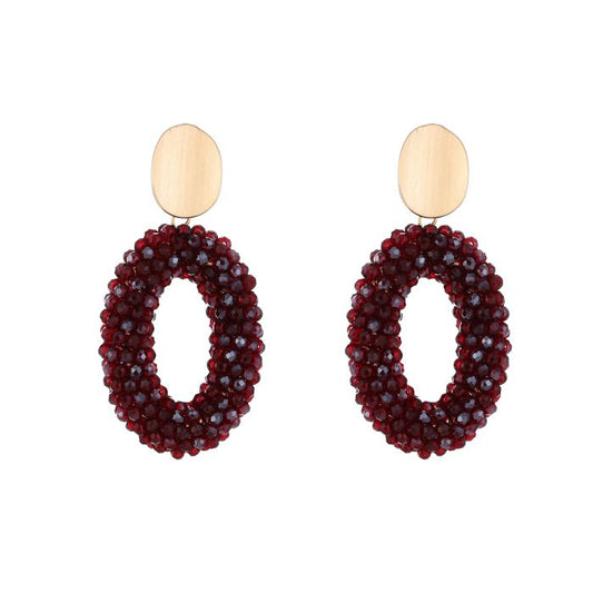 Earring | Statement deep red