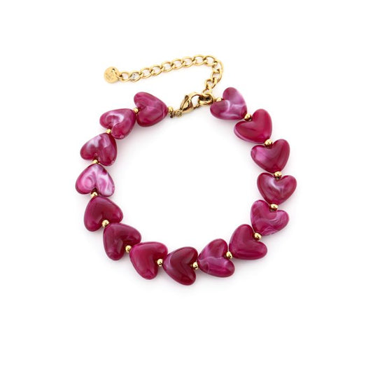 Bracelet | Bold Hearts purple