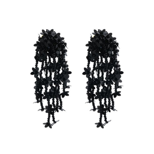 Earring | Statement Black flower
