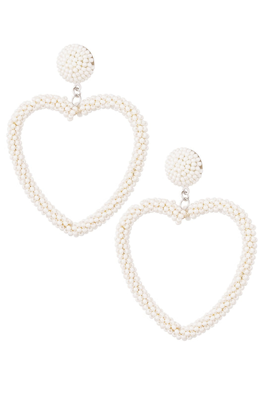 Earring |  State white heart