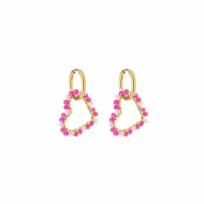 Earring |  Pink heart