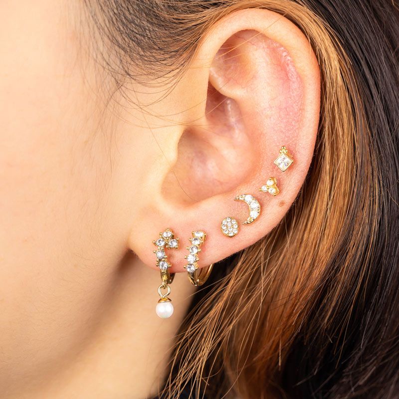 Earring |  Pearly silver