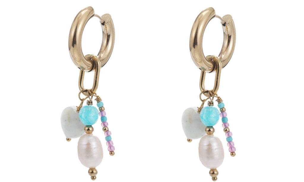 Earring |  Colorfull blue opearl