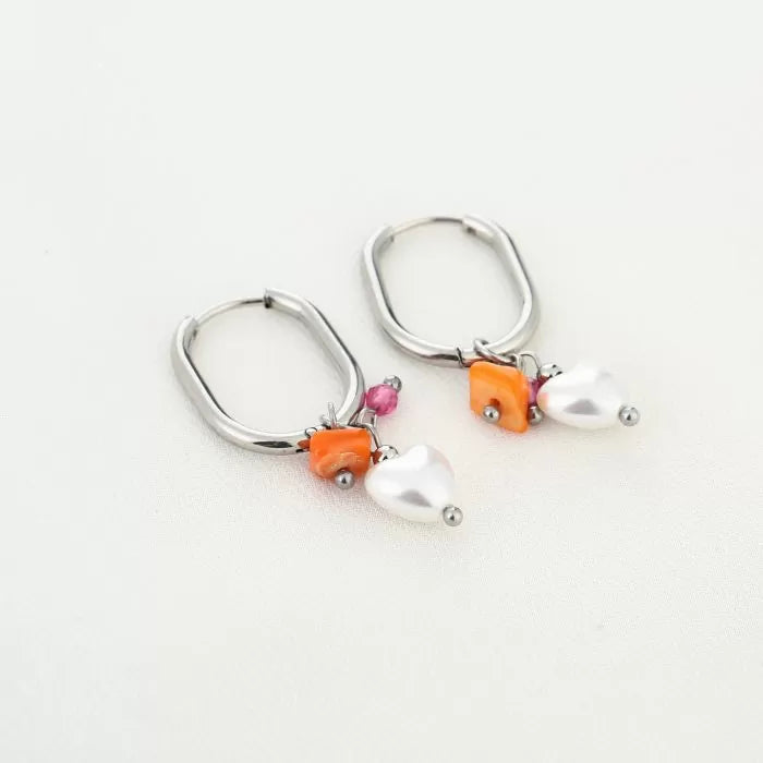 Earring |  Pearly coral
